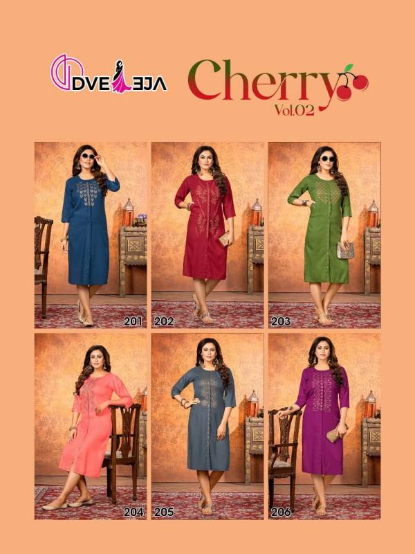 Dveeja Cherry 2 Rayon Fancy Regular Wear Designer Kurti Collection